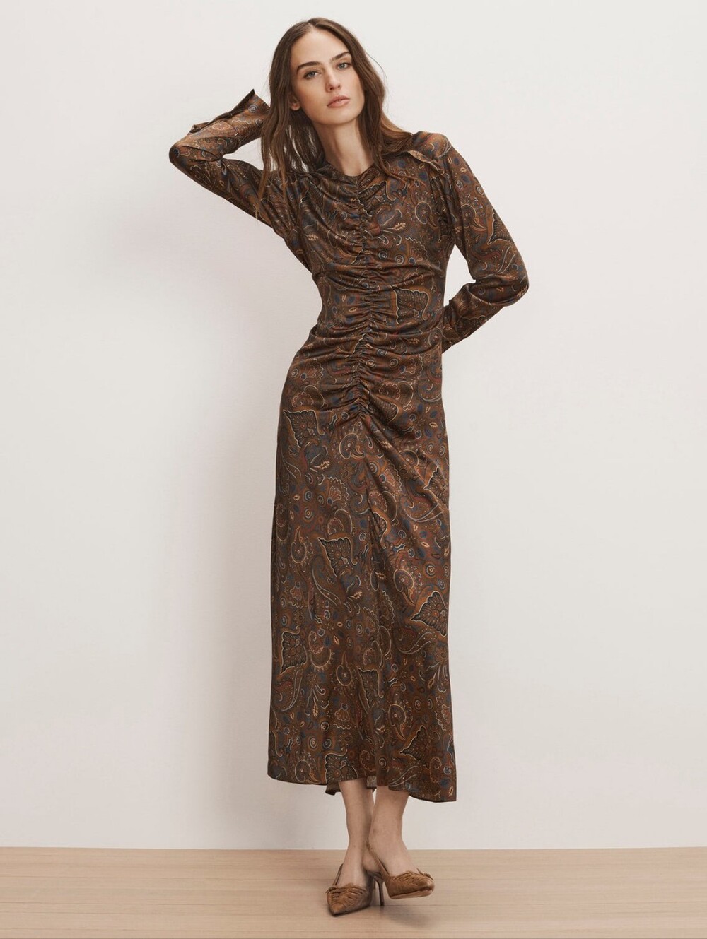 Veronica Beard Irma Stretch-Silk Midi Dress